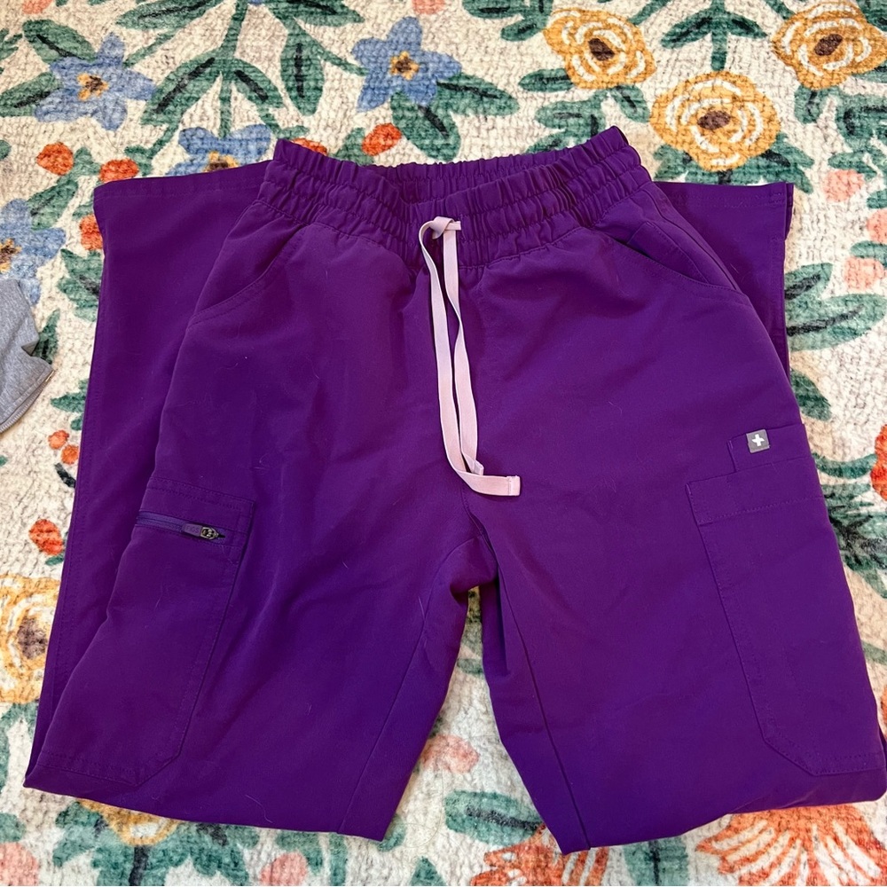 Figs YOLA Digital Purple Scrub Pants